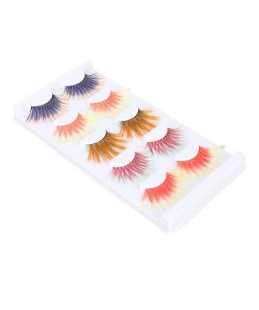 5 Pairs Colorful 6D Gradient Long Curl False Eyelashes - Soft Extensions for Halloween Christmas & Stage Shows - Buy Online on SooperMarket.com