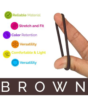 12 PCS BROWN Elastic Hair Bands 3mm Elastic Hair Ties Ponytail Holders Bulk Hair Ties No Metal Gentle Elastics for Women Men Girls Kids (Brown) - A2THIBRO - Buy Online on SooperMarket.com