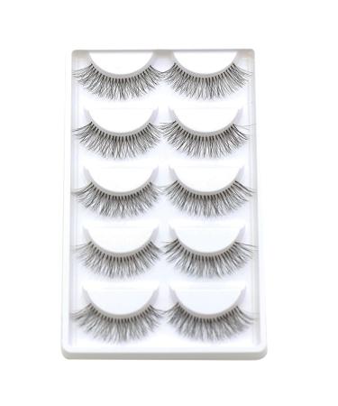 Bluelans 5 Pairs Long False Artificial Eyelashes Black Eyelashes Eyelash Extension Makeup
