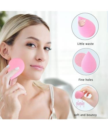 6 Pcs Makeup Blender Beauty Sponge Set - Latex-Free Sponges for Liquid, Cream, and Powder Foundation - Super Soft Beauty Blender Set in Light Pink - Buy Online on SooperMarket.com