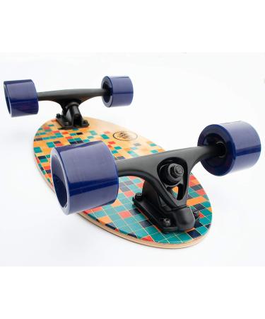 Summit Board Co Short Longboard Skateboard Deck with Precision Bearings and Rugged Wheels - Wide Mini Balanced Design for Beginners and Experienced Skaters | Pixels - Buy Online on SooperMarket.com