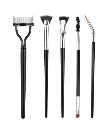5pcs Eyelash Separator Mascara Fan Tools Eyelash Comb Lash Wand Brush Fan Folding Angle Scalloped Lash Brush Multifunctional Fan Shaped Clump Eyelash Brush Lash Wand Brush Makeup Tool
