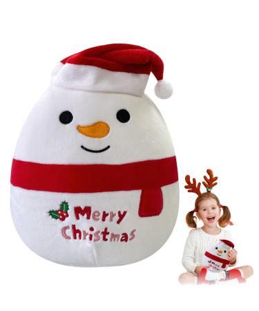 Snowman Stuffed Animal Plush Pillow Christmas Pillows for Boys Girls Soft Hugging Pillow Cute Snowman Plush Toy for Kids Birthday Christmas Party Favor Gift Sofa Bedroom Kids Room Decorations Snowman New
