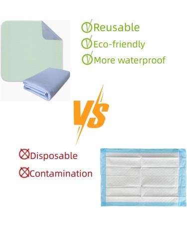 Washable Incontinence Pad 5 Layers - 85x90cm Double Pack | Reusable Waterproof Bed Protection for Adults & Children - Buy Online on SooperMarket.com