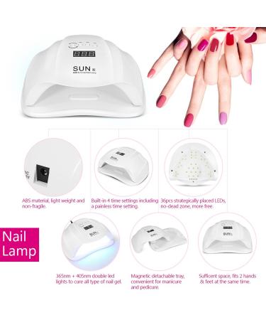 54W Nail Dryer LED Lamp for Gel Nails | Automatic Sensor Timer | Professional Nail Tools for Fingernail & Toenail Care - Buy Online on SooperMarket.com