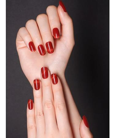 EBANKU 20 PCS Semi Cured Gel Nail Strips Full Wraps Adhesive Stickers with File - #5 - Buy Online on SooperMarket.com