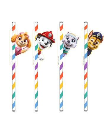 Amscan 9914525 Paw Patrol Paper Straws 2022 8 Pieces One Size Paper Straws