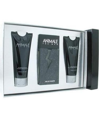 Animale By Animale Parfums For Men. Set-edt Spray 3.3 oz & Aftershave Balm 3.4 oz & Body Wash 3.4 oz