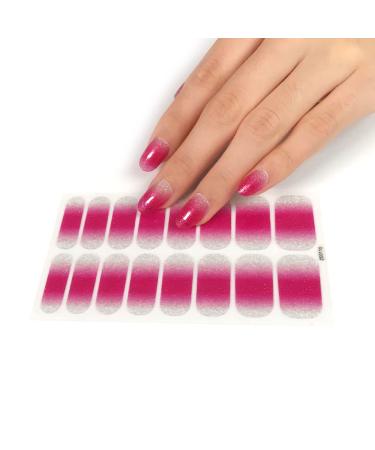 Pattern Semi Cured Gel Nail Polish Strips Full Nail Wraps Nail Polish Stickers Self-Ashesive Nail Art Nail Polish Strips for Women Valentines Day Ze0110