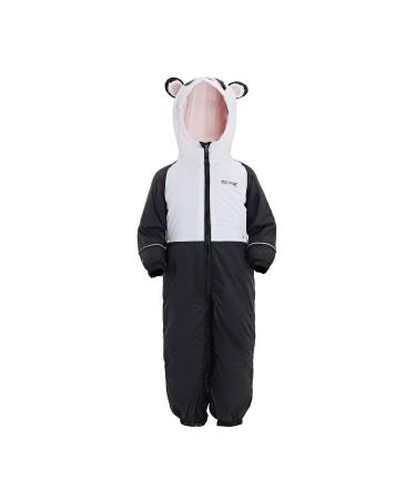 Regatta Children's Mudplay Iii Waterproof and Breathable Insulated Animal All-in-one Suit Size 18-24 Black/White