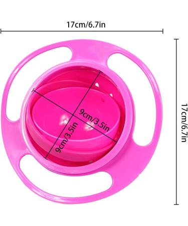 360 Degrees Gyro Bowl - Unspillable Snack Toddler Bowl - Anti Spill Magic Bowl for Babies and Kids - Pink - Buy Online on SooperMarket.com