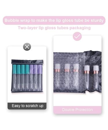 CAIYA 12Pcs Lip Gloss Tubes 6.4ml Empty Containers for DIY Lip Gloss - Pink Rose Gold | Refillable Lipstick Tubes with Rubber Stoppers - Buy Online on SooperMarket.com