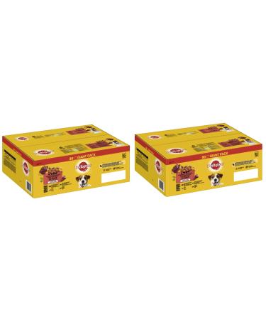 Pedigree giant pack adult Mixed selection in jelly 4 varieties with beef and liver mixture chicken lamb and liver mix poultry (2x80x100g)