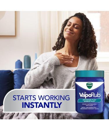 Vicks VapoRub Advanced Plus Nasal Decongestant Cough Suppressant Medicated Vicks Vapours Chest Rub Ointment 80 g/91 mL 80 ml (Pack of 1) Advanced Plus - Buy Online on SooperMarket.com