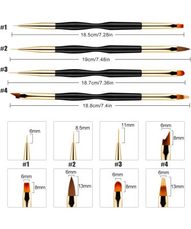 Sularpek Nail Art Liner Brushes Set - 4 Double Ended Brushes for Drawing, Painting, and DIY Design - Buy Online on SooperMarket.com