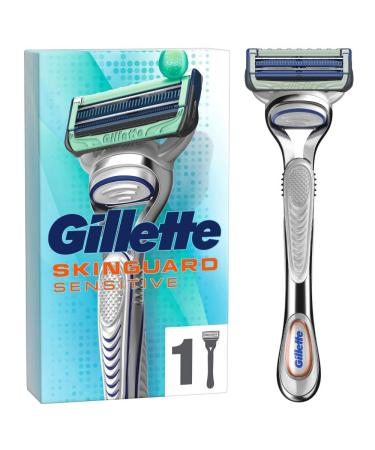 Gillette SkinGuard Sensitive Wet Razor Men Razor + 1 Razor Blade with Skin Protection Gift Men Old