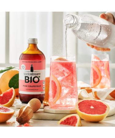 SodaStream ORGANIC Pink Grapefruit Syrup - 500ml | Makes 3.5L Fresh Beverage in Seconds | Buy Online Internationally - Buy Online on SooperMarket.com