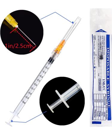 100Pack 1ml 1cc Disposable Plastic Syringes with 25Ga Individually Sterile Package 1ml-25Ga - Buy Online on SooperMarket.com