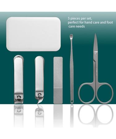 Manicure Set 5 Pieces Manicure Set Personal Care Nail Clipper Kit Stainless Steel High Sharpness Nail Clippers Pedicure Kit Professional Grooming Kit for Finger Nail Toenail Ear - Buy Online on SooperMarket.com