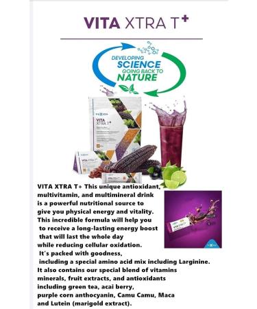 Fuxion Vita Xtra T-Mix Fast Acting Energizing Tea - All Natural Herbs & Fruits for Natural Energy - Purple Corn - 28 Sachets - Buy Online on SooperMarket.com