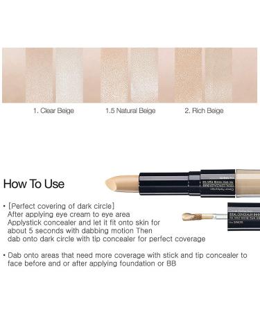 THESAEM Cover Perfection Ideal Concealer Duo - Strong Coverage, Dual Type, Sun Protection - K Beauty (01 Clear Beige) - Buy Online on SooperMarket.com