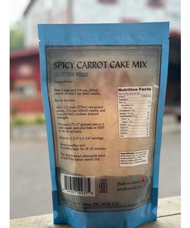 Gluten Free Carrot Cake Mix Spicy Carrot Cake Mix 435g - Makes a 9x9 Cake or 12 Cupcakes 100% GF Mix - Made in Canada by Arva Flour Mills - Buy Online on SooperMarket.com