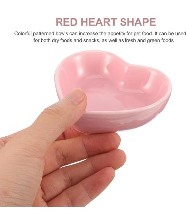 POPETPOP pet bowl food guinea pig hamster feeder chinchilla bowl hamster saucer kitten bowls heart shaped hamster water bowl hamster supplies small cat bowl chipmunk squirrel ceramics 8x7cm Pink - Buy Online on SooperMarket.com