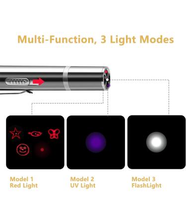 Toozey Cat Toys LED Light Pointer Interactive Chase Cat Dog Toys Cat Interactive Toys Wand 7 in 1 Function Cat Chaser Toys USB Rechargeable Bonus Two little mice toys - Buy Online on SooperMarket.com
