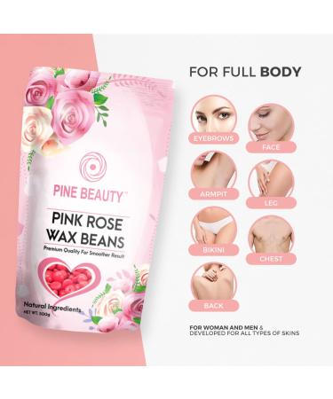 Wax Beads Hard Wax Beans Complete Kit - Painless Hair Removal Set with 10 Spatulas - Bikini, Face, Legs, Eyebrow, Body - Pearl Wax Warmer - Brazilian Wax (PINK ROSE 1.1) - Buy Online on SooperMarket.com