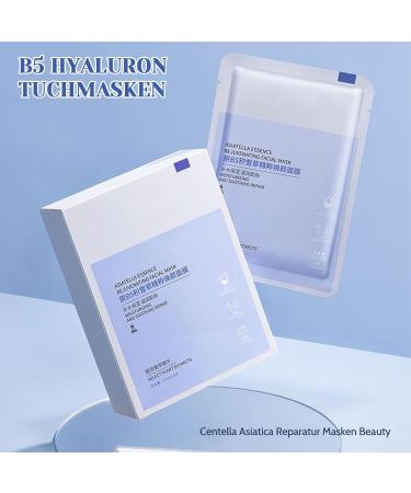 Shefave Centella Asiatica Face Mask B5 Hyaluronic Cloth Masks Face 10 Pieces Repair Masks Beauty After Sun Deep Hydration Skin Soothing Korean Face Mask Elastic and Smooth - Buy Online on SooperMarket.com