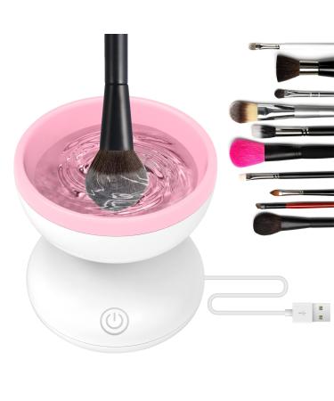 Pink Electric Makeup Brush Cleaner Machine, Windspeed Silicone Brush Cleaner Machine Beauty Blender Cleanser For Beauty Makeup Brushes, Christmas Halloween Gifts for Your Girls