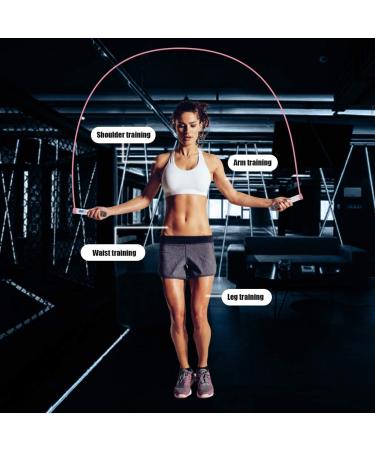 Digital Weighted Handle Jump Rope with Calorie Counter - Adjustable Speed Skipping Rope for Training Fitness - Men, Women, Kids - Pink - Buy Online on SooperMarket.com