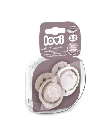 LOVI Dynamic Pacifier 0-2 Months - BPA Free Silicone Baby Shower Girl Collection 2 Pack Pink - Buy Online on SooperMarket.com