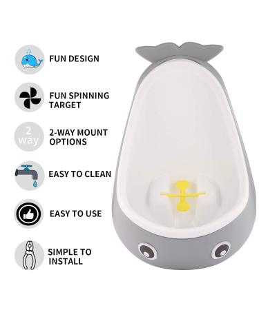 Potty Training Urinal for Boys - Cute Whale Training Urinal/Potty Urinal Pee Trainer Urine(Grey Whale) - Buy Online on SooperMarket.com