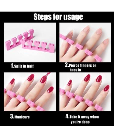 50pcs Soft Foam Toe Separators & Finger Dividers - Pink | Nail Art Manicure Pedicure Tools - Buy Online on SooperMarket.com