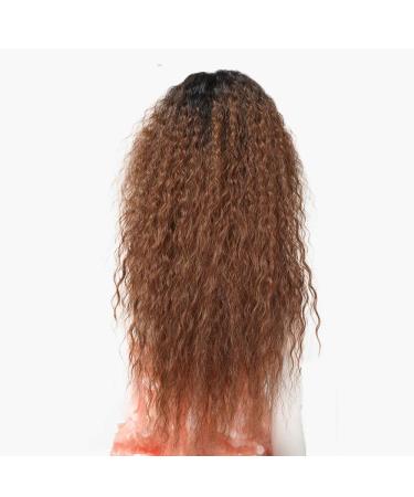 SHIYID Synthetic Lace Front Wig - Brown Afro Kinky Curly Wig for Black Women | International Shipping - Buy Online on SooperMarket.com