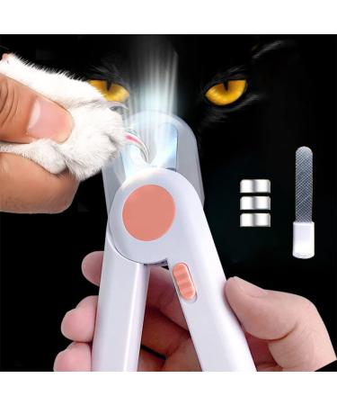 EPROICKS Dog Nail Clippers Cat Nail Clippers with LED Light Pet Nail Clippersand Trimmers Anti Cutting Blood Line for Small Medium Dogs Cats Rabbits And Guinea Pigs Grooming Tool Pink