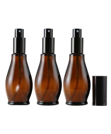 3 pieces 100 ml / 3.4 ounce pumpkin shape empty brown las fine fog spray bottle bottle bottle with black cap cosmetics make-up water holder container