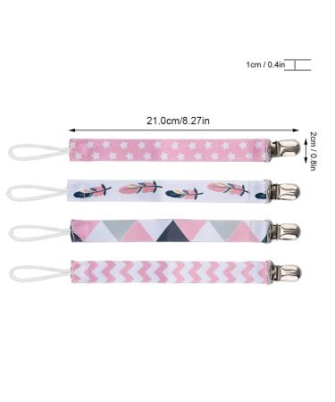 4-Pack Baby Pacifier Clip - Cotton Ribbon Holders for Infants | International Shipping Available - Buy Online on SooperMarket.com