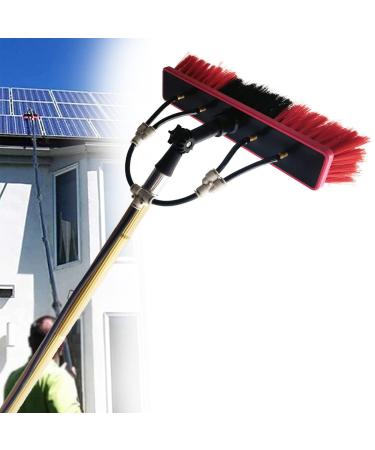 photovoltaic cleaner Window Cleaning Pole Water Fed Telescopic Brush Window Cleaning Pole Water Fed Telescopic Brush Extendable Cleaner Conservatory Roof Water Fed Brush W/Squeegee 35cm Brush Head 6M/21FT