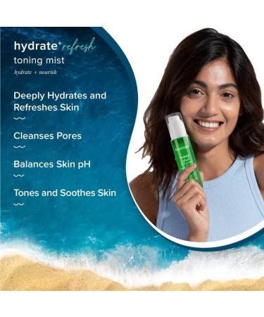 Hydrate+ Refresh Toning Mist | Hyaluronic Acid & Coconut Water Face Toner Spray | Deep Hydration & Pore Cleansing | 100ml - Buy Online on SooperMarket.com
