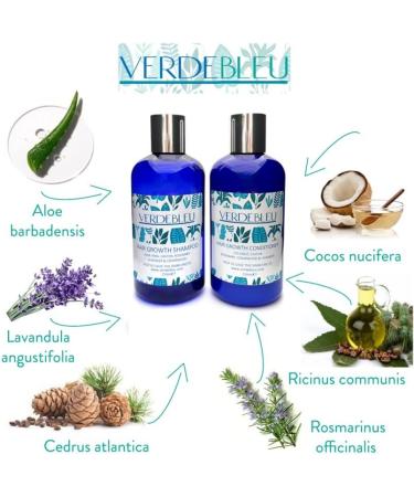 Verdebleu 99% Natural Hair Growth Conditioner - Castor Rosemary Lavender & Cedarwood 250ml - Silicone/Paraben-Free - pH 5.5 - For Sensitive Skin - Donate 5% to Save the Rainforest - Buy Online on SooperMarket.com