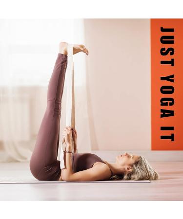 2 Pack 6ft Yoga Straps with Adjustable Metal D Ring Buckle | Stretch Band for Yoga, Pilates, Physical Therapy | Orange - Buy Online on SooperMarket.com