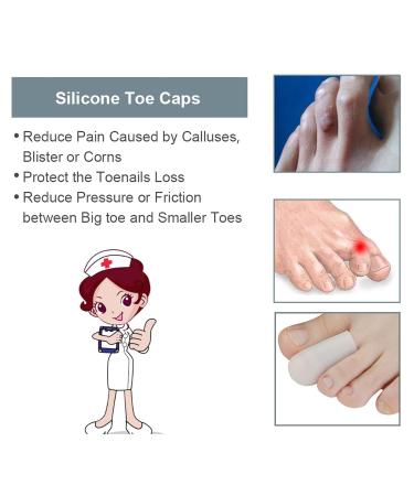 Gel Toe Cap Silicone Protectors - 10 Pairs | Adjustable Pain Relief for Toes and Fingers - Buy Online on SooperMarket.com