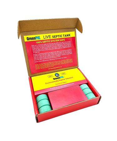 GREEN PIG 52C Live Tank Treatment Aids in The Breakdown of Septic Waste to Prevent Backups with Easy Dissolvable Flush, Commercial Strength