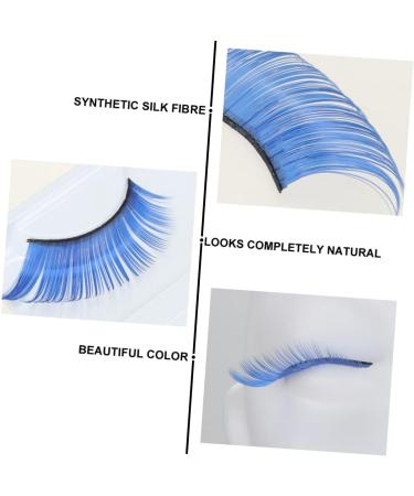 ABOOFAN 2 Pairs Blue Long Eyelashes Halloween Fake Lashes Makeup Long Fake Eyelashes Halloween Artificial Eyelashes Halloween Makeup Eyelashes Cosplay Miss False Eyelashes - Buy Online on SooperMarket.com