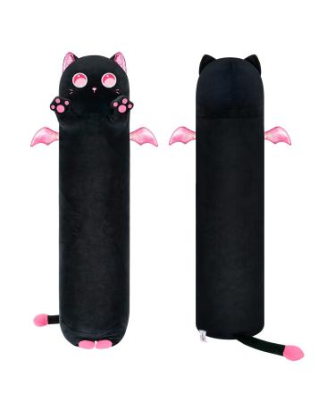 Mewaii 90cm cuddly toy pink cat with big eyes plush pillow soft toys long plush toy stuffed animal toy cuddly pillow gift plush pillow pink eyes 90 cm