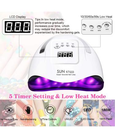 180W UV LED Nail Dryer Lamp with Timer - Gel Nail Curing Car Sensor & LCD Display - Buy Online on SooperMarket.com