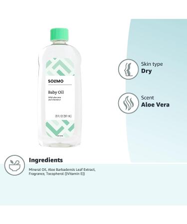 Solimo Baby Oil with Aloe Vera & Vitamin E - 20 fl oz (Pack of 1) - Buy Online on SooperMarket.com