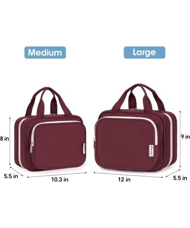 Narwey Hanging Travel Toiletry Bag for Women - Wine Red (Large) | Organizer for Cosmetics, Makeup, and Travel Size Accessories - Buy Online on SooperMarket.com